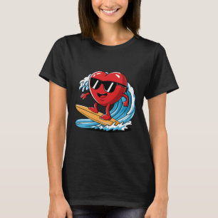 T-shirt Cœur de surf faisant du surfboard pour la Saint-Va
