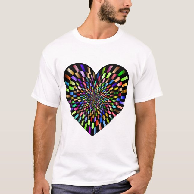 T-shirt Coeur de tableau de contrôle d'illusion optique Pr (Devant)
