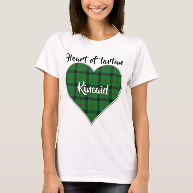 T-shirt Coeur de Tartan Clan Kincaid Plaid (Devant)