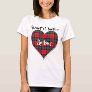 T-shirt Coeur de Tartan Clan Lindsay Plaid