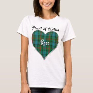 T-shirt Coeur de Tartan Clan Ross Plaid