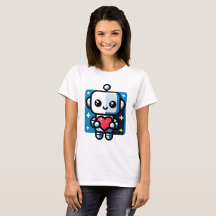 T-shirt Coeur de tenue de robot mignon - Amour adorable et