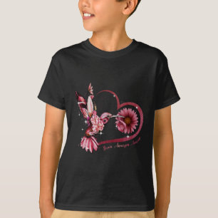 T-shirt Coeur de tournesol de colibri Cerveau au ruban de