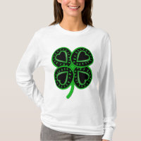 Coeur de trèfle vert noir St Patrick Femme Long S