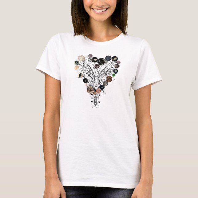 T-shirt Coeur des boutons et des vignes (Devant)