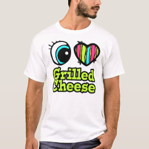 T-shirt Coeur des yeux lumineux J'aime Fromage grillé