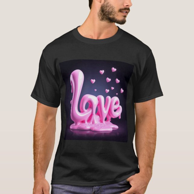 T-shirt Coeur d'iridescente 3D (Devant)