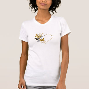 T-shirt Coeur d'or et papillons Bella+Canvas Slim Fit T