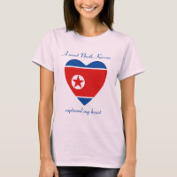 T-Shirt Cœur Drapeau de la Corée du Nord