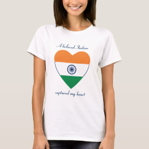 T-Shirt Cœur Drapeau de l'Inde