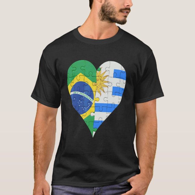 T-shirt Coeur drapeau de l'ouraguyan brésilien (Devant)
