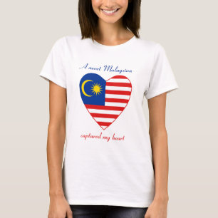 T-Shirt Cœur Drapeau de Malaisie