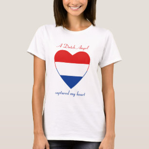 T-Shirt Cœur Drapeau des Pays-Bas