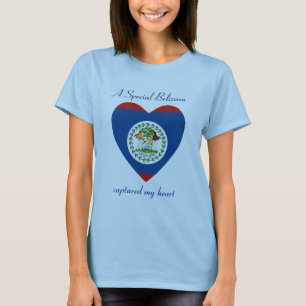 T-Shirt Cœur Drapeau du Belize