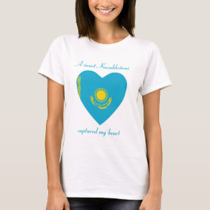 T-Shirt Cœur Drapeau du Kazakhstan