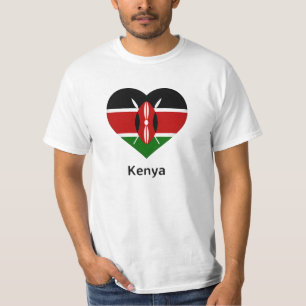 T-shirt Coeur - Drapeau du Kenya