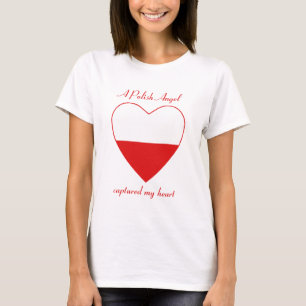 T-Shirt Cœur Drapeau Pologne