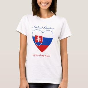 T-Shirt Cœur Drapeau Slovaque