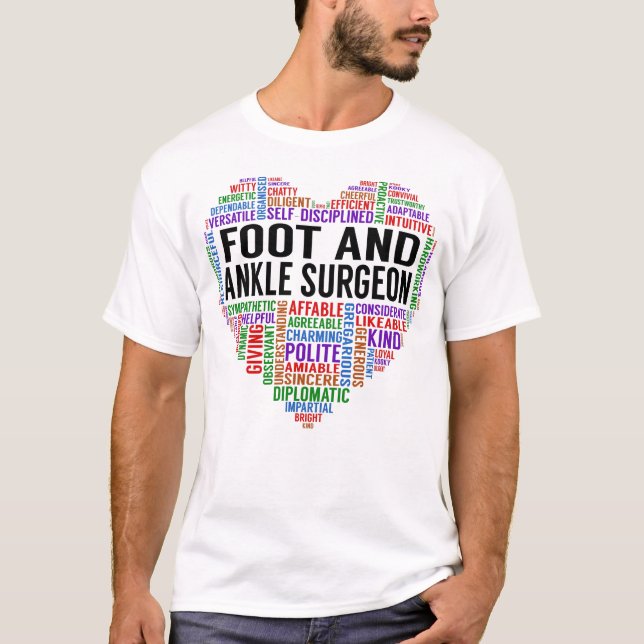 T-shirt Coeur du chirurgien pieds et cheville (Devant)