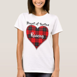 T-shirt Coeur du clan Tartan Ramsay Plaqué rouge et noir