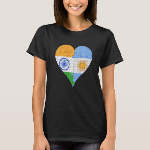 T-shirt Coeur du drapeau argentin indien