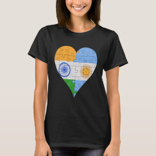 T-shirt Coeur du drapeau argentin indien