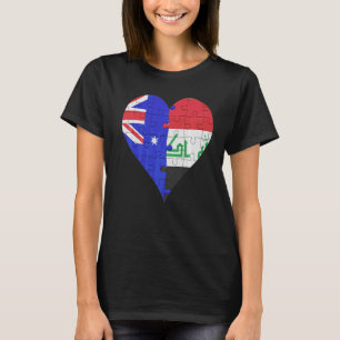 T-shirt Coeur du drapeau australien irakien