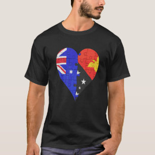 T-shirt Coeur du drapeau australien Papouasie-Nouvelle-Gui