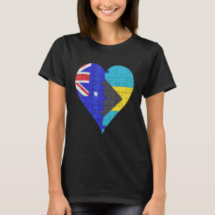T-shirt Coeur du drapeau bahaméen australien