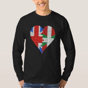 T-shirt Coeur du drapeau basque britannique