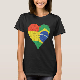 T-shirt Coeur du drapeau bolivien brésilien