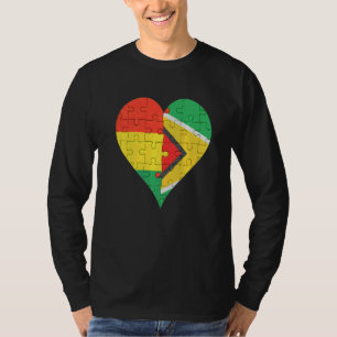 T-shirt Coeur du drapeau bolivien du Guyana