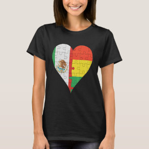 T-shirt Coeur du drapeau bolivien mexicain