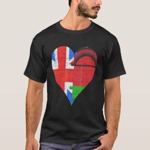 T-shirt Coeur du drapeau britannique du Malawi