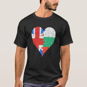 T-shirt Coeur du drapeau bulgare britannique