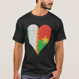 T-shirt Coeur du drapeau burkinabé irlandais