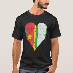 T-shirt Coeur du drapeau camerounais nigérian