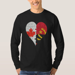 T-shirt Coeur du drapeau canadien angolais