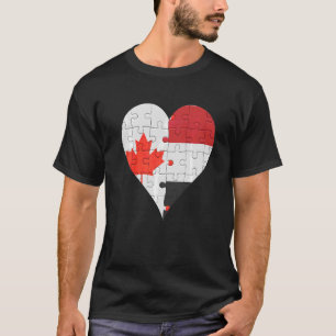 T-shirt Coeur du drapeau canadien yéménite