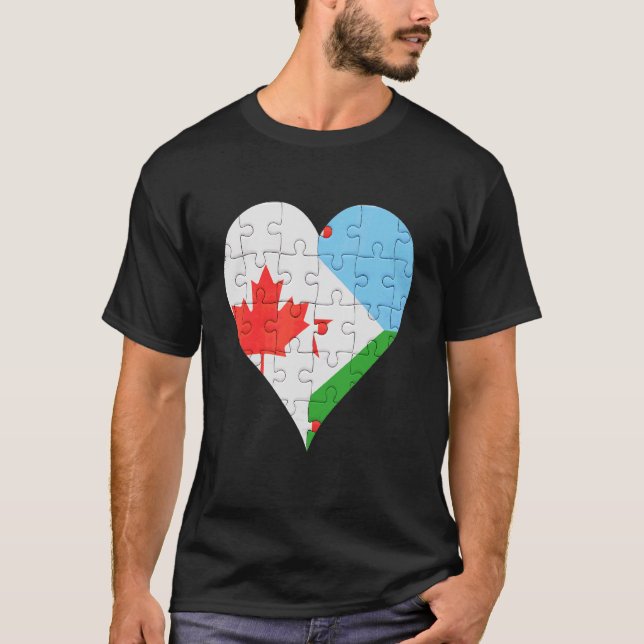T-shirt Coeur du drapeau djiboutien (Devant)
