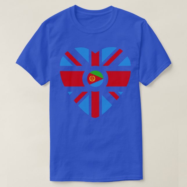 T-shirt Coeur du drapeau du Patriote multinational britann (Design devant)