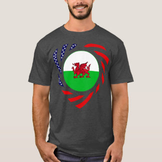 T-shirt Coeur du drapeau du Patriote Multinational Gallois