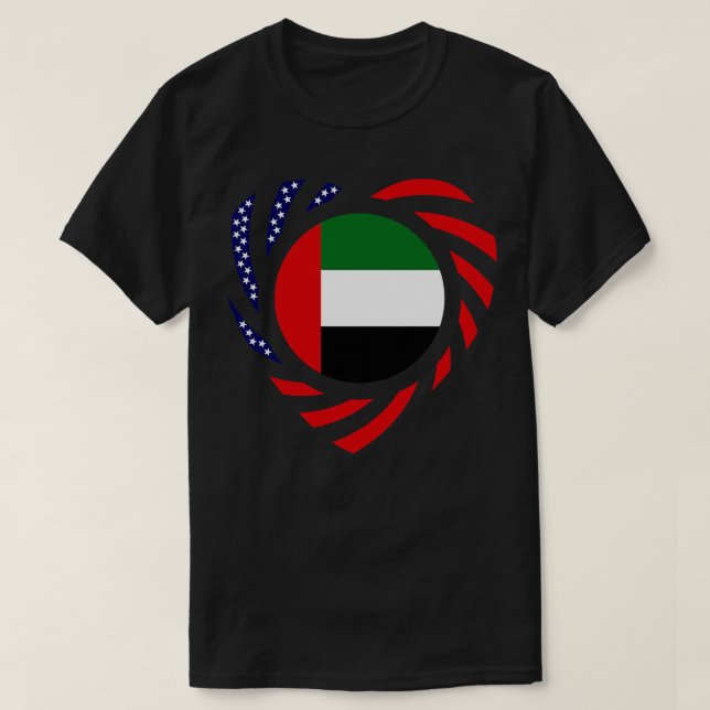 T-shirt Coeur du drapeau émirati américain (Design devant)