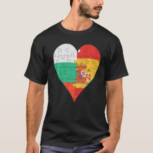 T-shirt Coeur du drapeau espagnol bulgare