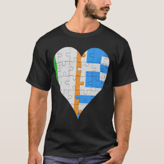 T-shirt Coeur du drapeau grec irlandais