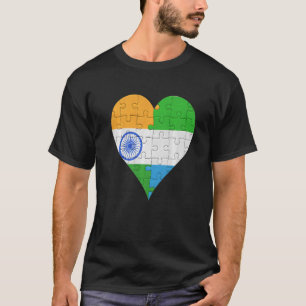 T-shirt Coeur du drapeau indien de la Sierra Leone