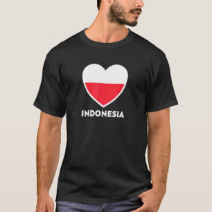 T-shirt Coeur du drapeau indonésien