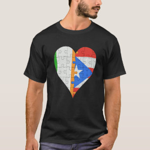 T-shirt Coeur du drapeau irlandais de Porto Rico