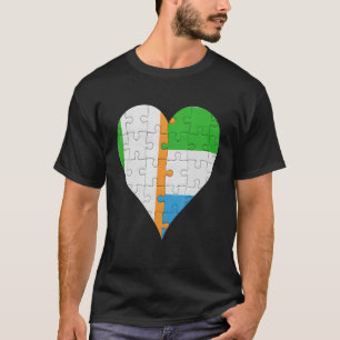 T-shirt Coeur du drapeau irlandais sierra-léonais