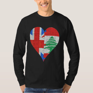 T-shirt Coeur du drapeau libanais britannique